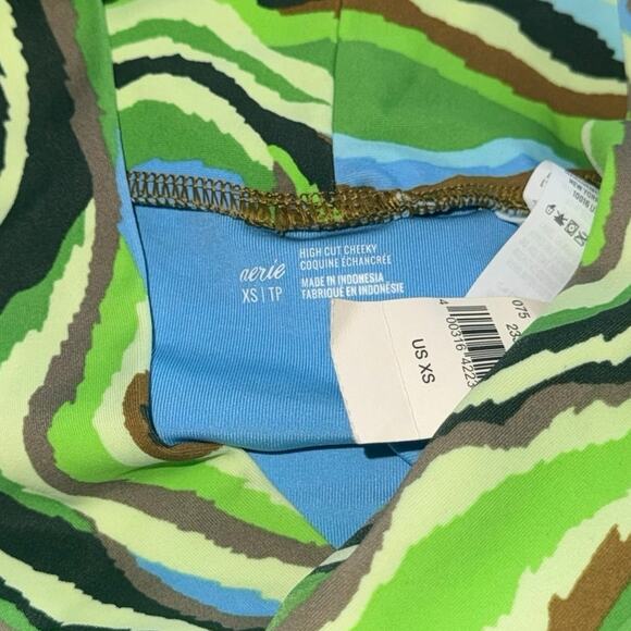 NWT! Aerie Stripe High Cut Cheeky Bikini Swim Bottom - Size XS - Picture 5 of 6